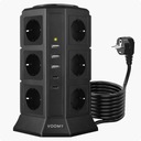 Napájacia lišta Voomy Tower 12 zásuviek, 3 USB-A, 2 USB-C 20W, 2M kábel