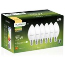 6x E14 LED žiarovka SVIEČKA 10W = 75W 3000K SVIEČKA TEPLEJ BIELA ​​CCD LUMILED