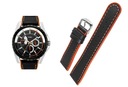 Kožený remienok na hodinky Timex T2M428 22mm ORANŽOVÝ