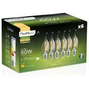 6x LED žiarovka E14 BA35 7W = 60W 3000K Teplé 360° plameňové vlákno LUMILED