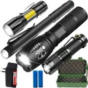 LED BATERKA 4 KS SET TAKTICKÁ NABÍJACIA LED CREE XM-L T6 a Q5 ZOOM