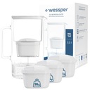 Sklenená filtračná nádoba Wessper aquamax 3,3l + 4x filter Wessper aquamax