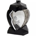 Sviečka Lucerna na cintorín Srdce Small Black Silver Rose Timeless LL34