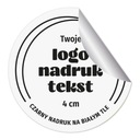 Nálepky na kotúči okrúhle 4 cm vlastné tlač x500 logo QR kód s nápisom štítky