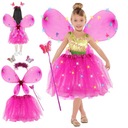 SET BUTTERFLY Outfit WINGS svetlá sukňa Wand PINK BUTTERFLY LED