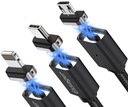 Essager microUSB+USB-C+lightning magnetický kábel