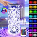 LED KRYŠTÁLOVÁ DIAMANTOVÁ LAMPA FAREBNÁ RGB DOTYKOVÉ USB DIAĽKOVÉ OVLÁDANIE