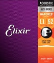 Struny pre akustickú gitaru Elixir 11027 Nanoweb Bronze 11-52