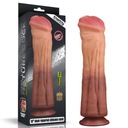 DILDO 12'' dvojvrstvový platinový silikónový kohútik 24-0145