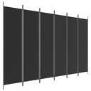 VidaXL Screen 6 Panels, Black, 300x200 cm, Látka