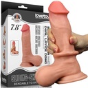 PRIRODZENÝ HRUBÝ PENIS REALISTICKÉ DILDO POHYBLIVÁ KOŽKA S PRÍSAVKOU 19,5 CM