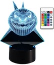 3D LED LAMPA KDE JE NEMO SHARK lampa 16 FARIEB + USB DIAĽKOVÉ