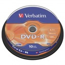 Verbatim DVD-R, matná strieborná, 43523, 4,7 GB, 16x, sp