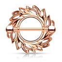 Intímna náušnica na bradavku Tribal piercing crystals circle s14 Rose gold