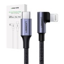 USB-C Lightning NABÍJACÍ KÁBEL DO AUTO AUTO PD 20W uhlový MFI