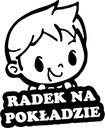 Nálepka RADEK V AUTE do auta 18x15 farieb