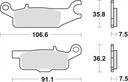 TRW BRZDOVÉ DESTIČKY YAMAHA RAPTOR YFM250 08-20, GRIZZLY YFM550 09-20 ĽAVÉ