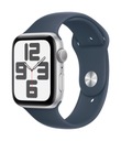 Apple Watch SE GPS 44 mm strieborné hliníkové puzdro so športovým remienkom Storm Blue