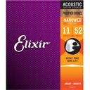 Elixir 16027 Nanoweb Custom Light strings 11-52