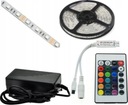 SET 10m RGB LED pásik, ovládač, napájanie, 30/m