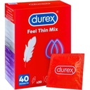 Durex FEEL THIN MIX sada kondómov 40 ks tenkých, navlhčených, nasadených kondómov