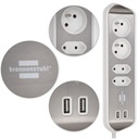 Predlžovací kábel Power Strip Biely 4 Zásuvky Kábel 2m 2xUSB Brennenstuhl