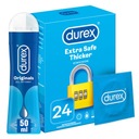 DUREX vystužené kondómy 24 Extra Safe + Gel