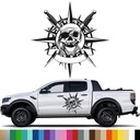 NÁLEPKA Grafika DO AUTO AUTO Kompas Ruža PIRATE Skull Compass 44x43