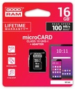 GOODRAM 16GB microSDHC pamäťová karta M1AA-0160R12 cl 10 UHS-I + adaptér