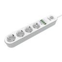 LDNIO Power strip so 4 AC zásuvkami, 4x USB, LDNIO SE4432, 2m (biela)