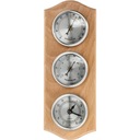 Meteostanica HYGROMETER TEPLOMER CLOCK retro drevo