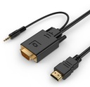 GEMBIRD Konvertor HDMI na VGA mini Jack 3m čierny