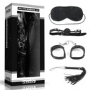 Lovetoy DELUXE BONDAGE KIT BDSM sada maska ​​gag putá a bič