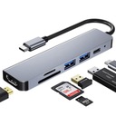 6v1 Hub adaptér USB-C HDMI SD/TF USB 3.0 MacBook