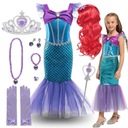 OUTFIT MALEJ MORSKEJ VÍLY KOSTÝM ARIEL MERMAID PROM PROM SÚPRAVA KORUNA Parochňa 110-116