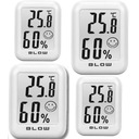 4x TEPLOMER MINI METEOSTANICA POČASIE HYGROMETER MAGNET SET BATÉRIA