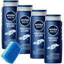 Nivea Pánsky sprchový gél Protect Care Body Face Hair 3v1 4x500ml