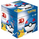 3D puzzle Pokémon loptička modrá 54 dielikov