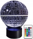 3D STAR WARS LED LAMPA S DIAĽKOVÝM OVLÁDANÍM DEATH STAR