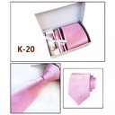Kravata + manžetové gombíky, SILK vreckový, ružový, široký Obchodný darček pre otecka