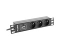 RACK lišta Lanberg PDU-03E-0200-BK (3 x Typ E; 16