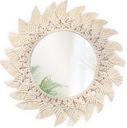 okrúhle BOHO ZRKADLO VEĽKÁ STENA 60cm NATURAL