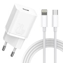 Rýchlonabíjacia kocka USB-C napájací zdroj Baseus 20W kábel pre iPhone Lightning