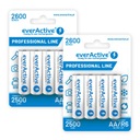 8 x R6/AA everActive 2600 mAh Ni-MH pripravené na použitie