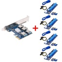 PCI-E USB Riser SPLITTER + 4x RISER 009s adaptér