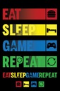 Plagát EAT SLEEP GAME REPEAT 61x91cm