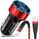 LED QC 3.0 NABÍJAČKA DO AUTO + USB-C KÁBEL