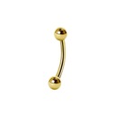 SS316L GOLD PVD banán 1,2x7 guličiek 3mm