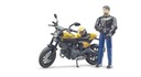 b Svetová figúrka motocyklistu na odnímateľnom puzdre DUCATI Scrambler BRUDER 63053