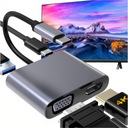 ADAPTÉR 4v1 HDMI 4K VGA HUB USB-C USB 3.0 PD